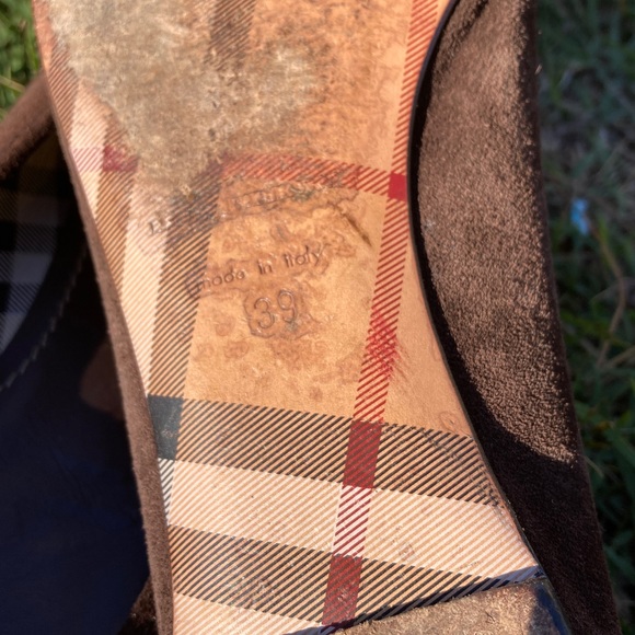 BURBERRY Ballet Flats Suede w/Leather Nova Check Soles, Size 39 EU - 8 to 8.5 US - Picture 5 of 5